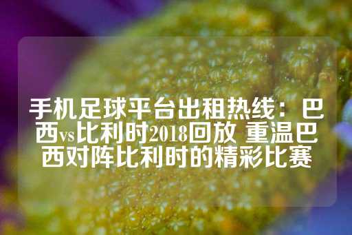 手机足球平台出租热线：巴西vs比利时2018回放 重温巴西对阵比利时的精彩比赛