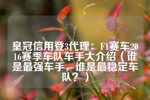 皇冠信用登3代理：F1赛车2016赛季车队车手大介绍（谁是最强车手，谁是最稳定车队？）-第1张图片-皇冠信用盘出租