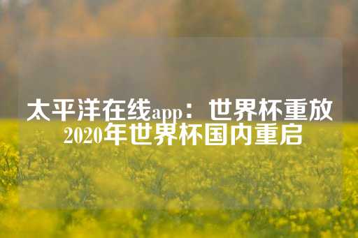 太平洋在线app：世界杯重放 2020年世界杯国内重启-第1张图片-皇冠信用盘出租