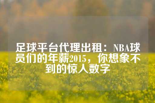 足球平台代理出租：NBA球员们的年薪2015，你想象不到的惊人数字