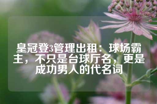 皇冠登3管理出租：球场霸主，不只是台球厅名，更是成功男人的代名词