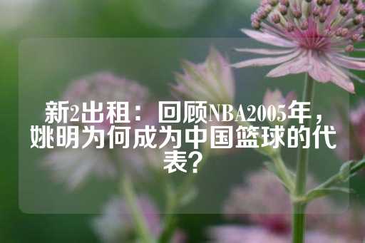 新2出租：回顾NBA2005年，姚明为何成为中国篮球的代表？-第1张图片-皇冠信用盘出租