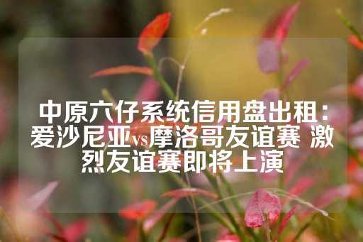 中原六仔系统信用盘出租：爱沙尼亚vs摩洛哥友谊赛 激烈友谊赛即将上演-第1张图片-皇冠信用盘出租