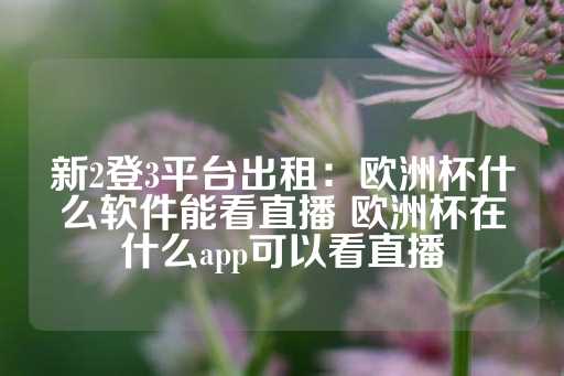 新2登3平台出租：欧洲杯什么软件能看直播 欧洲杯在什么app可以看直播-第1张图片-皇冠信用盘出租