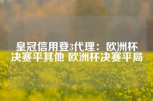 皇冠信用登3代理：欧洲杯决赛平其他 欧洲杯决赛平局-第1张图片-皇冠信用盘出租