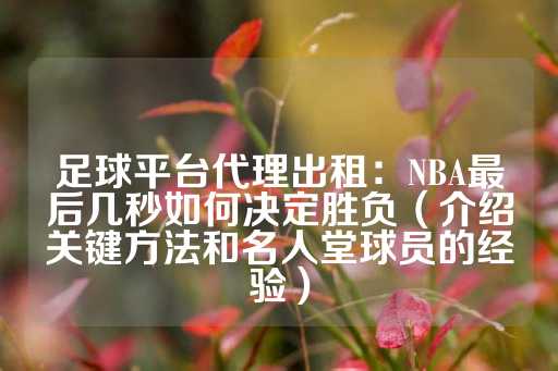 足球平台代理出租：NBA最后几秒如何决定胜负（介绍关键方法和名人堂球员的经验）-第1张图片-皇冠信用盘出租