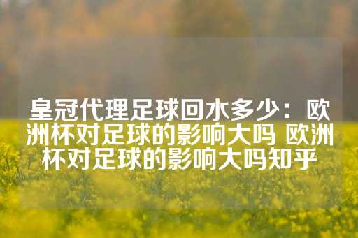 皇冠代理足球回水多少：欧洲杯对足球的影响大吗 欧洲杯对足球的影响大吗知乎