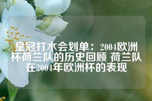 皇冠打水会划单：2004欧洲杯荷兰队的历史回顾 荷兰队在2004年欧洲杯的表现