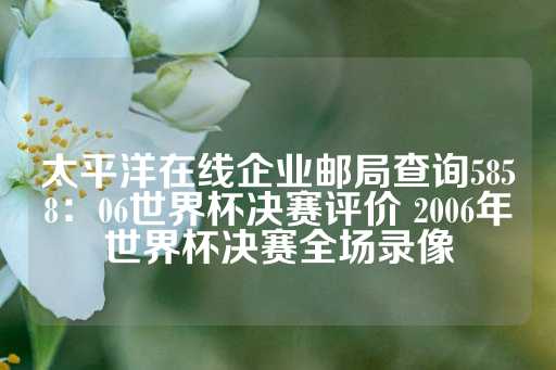 太平洋在线企业邮局查询5858：06世界杯决赛评价 2006年世界杯决赛全场录像