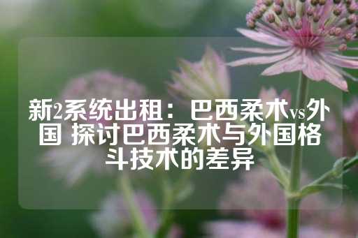 新2系统出租：巴西柔术vs外国 探讨巴西柔术与外国格斗技术的差异