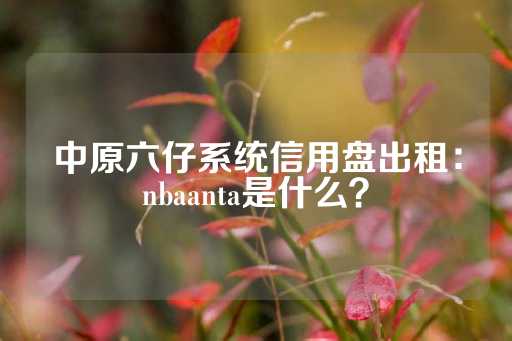 中原六仔系统信用盘出租：nbaanta是什么？