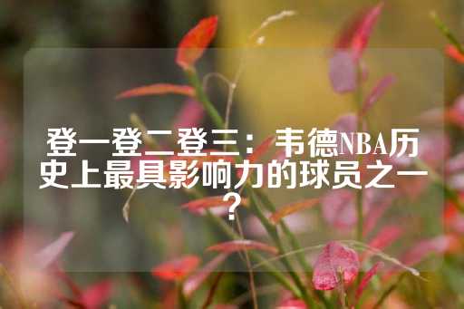 登一登二登三：韦德NBA历史上最具影响力的球员之一？