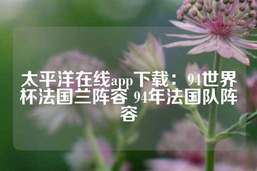 太平洋在线app下载：94世界杯法国兰阵容 94年法国队阵容-第1张图片-皇冠信用盘出租