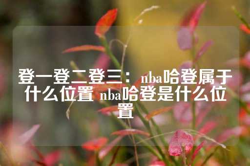 登一登二登三：nba哈登属于什么位置 nba哈登是什么位置-第1张图片-皇冠信用盘出租