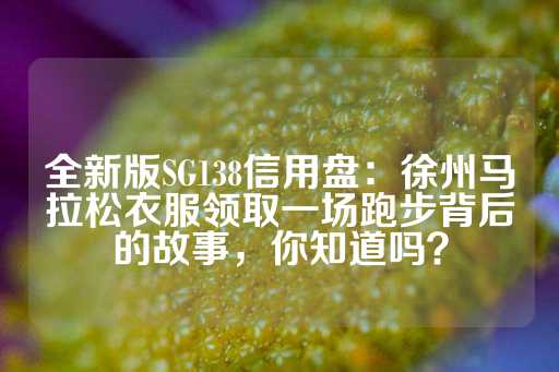 全新版SG138信用盘：徐州马拉松衣服领取一场跑步背后的故事，你知道吗？