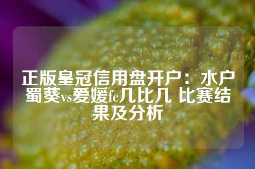 正版皇冠信用盘开户：水户蜀葵vs爱媛fc几比几 比赛结果及分析