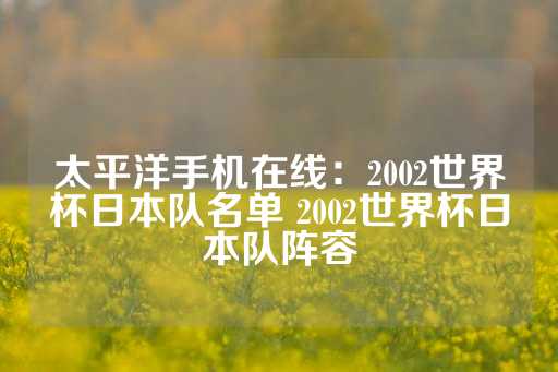 太平洋手机在线：2002世界杯日本队名单 2002世界杯日本队阵容