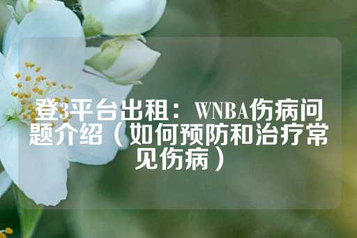 登3平台出租：WNBA伤病问题介绍（如何预防和治疗常见伤病）