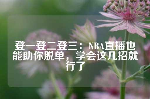 登一登二登三：NBA直播也能助你脱单，学会这几招就行了-第1张图片-皇冠信用盘出租