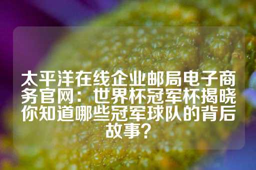 太平洋在线企业邮局电子商务官网：世界杯冠军杯揭晓你知道哪些冠军球队的背后故事？