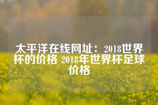 太平洋在线网址：2018世界杯的价格 2018年世界杯足球价格