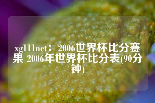 xg111net：2006世界杯比分赛果 2006年世界杯比分表(90分钟)-第1张图片-皇冠信用盘出租