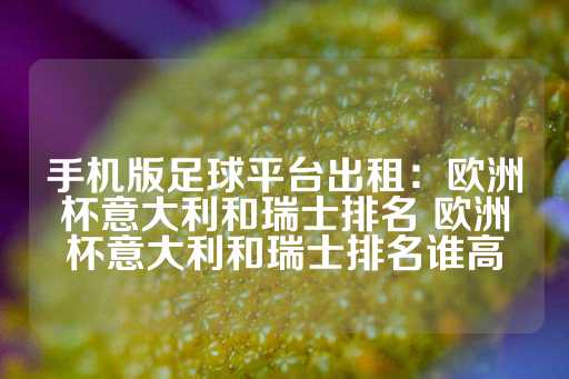 手机版足球平台出租：欧洲杯意大利和瑞士排名 欧洲杯意大利和瑞士排名谁高