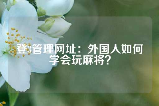 登3管理网址：外国人如何学会玩麻将？