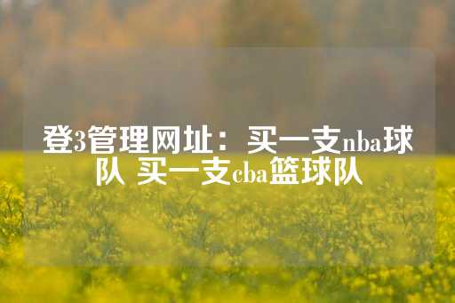 登3管理网址：买一支nba球队 买一支cba篮球队