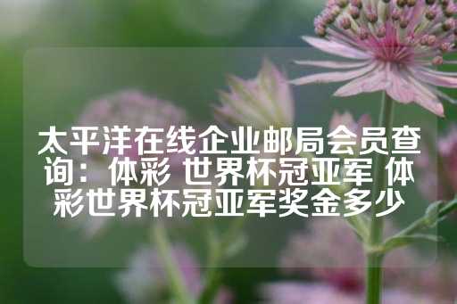 太平洋在线企业邮局会员查询：体彩 世界杯冠亚军 体彩世界杯冠亚军奖金多少-第1张图片-皇冠信用盘出租