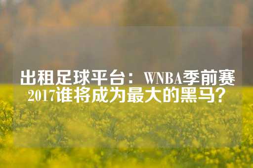 出租足球平台：WNBA季前赛2017谁将成为最大的黑马？-第1张图片-皇冠信用盘出租