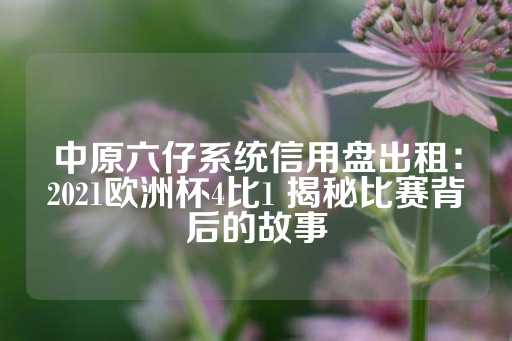 中原六仔系统信用盘出租：2021欧洲杯4比1 揭秘比赛背后的故事-第1张图片-皇冠信用盘出租