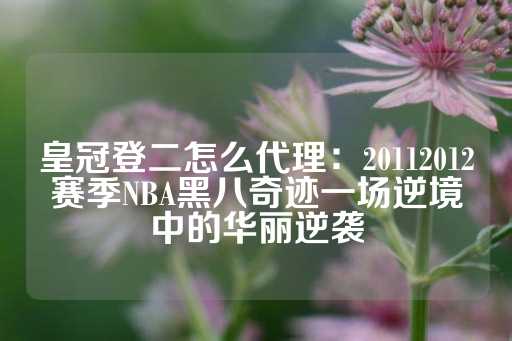 皇冠登二怎么代理：20112012赛季NBA黑八奇迹一场逆境中的华丽逆袭-第1张图片-皇冠信用盘出租