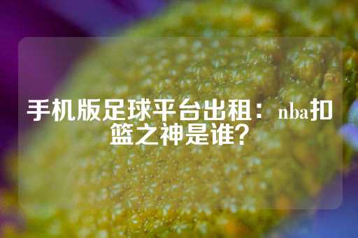 手机版足球平台出租：nba扣篮之神是谁？