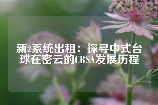 新2系统出租：探寻中式台球在密云的CBSA发展历程