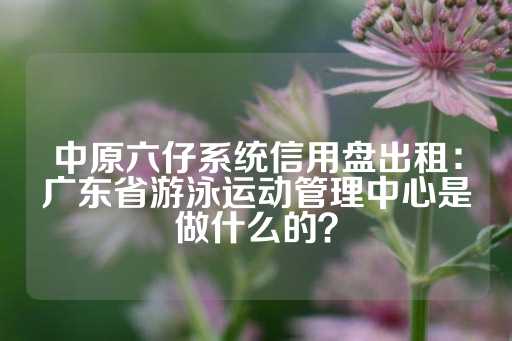 中原六仔系统信用盘出租：广东省游泳运动管理中心是做什么的？