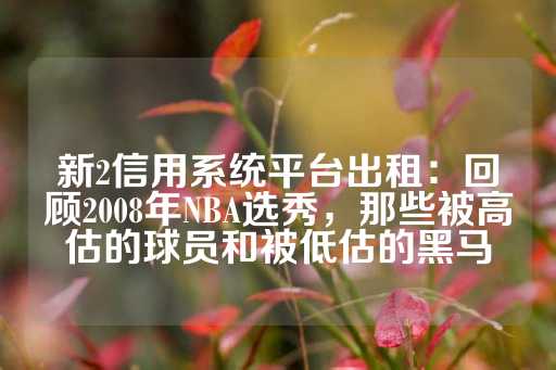 新2信用系统平台出租：回顾2008年NBA选秀，那些被高估的球员和被低估的黑马