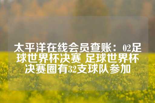 太平洋在线会员查账：02足球世界杯决赛 足球世界杯决赛圈有32支球队参加