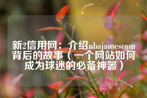 新2信用网：介绍nbajamescom背后的故事（一个网站如何成为球迷的必备神器）-第1张图片-皇冠信用盘出租