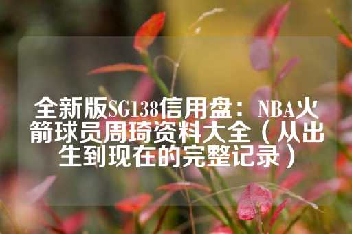 全新版SG138信用盘：NBA火箭球员周琦资料大全（从出生到现在的完整记录）