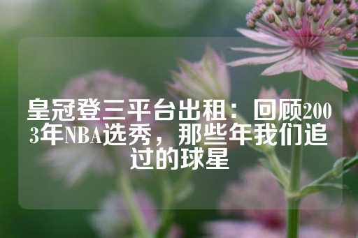 皇冠登三平台出租：回顾2003年NBA选秀，那些年我们追过的球星