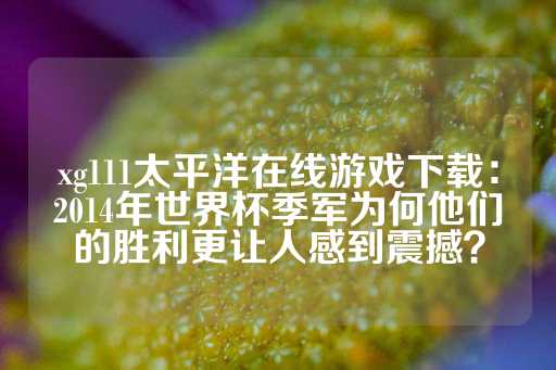 xg111太平洋在线游戏下载：2014年世界杯季军为何他们的胜利更让人感到震撼？