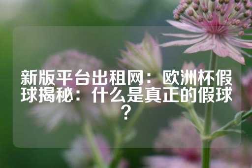 新版平台出租网：欧洲杯假球揭秘：什么是真正的假球？