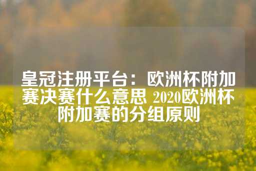 皇冠注册平台：欧洲杯附加赛决赛什么意思 2020欧洲杯附加赛的分组原则