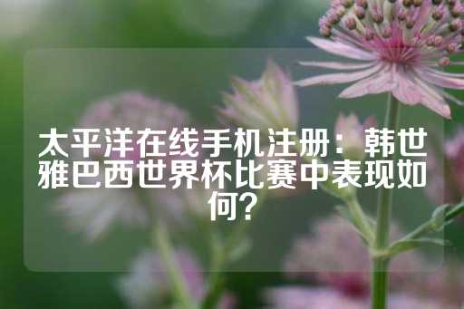 太平洋在线手机注册：韩世雅巴西世界杯比赛中表现如何？