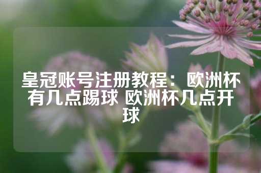 皇冠账号注册教程：欧洲杯有几点踢球 欧洲杯几点开球