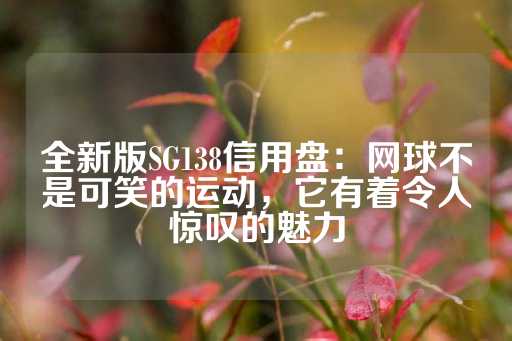 全新版SG138信用盘：网球不是可笑的运动，它有着令人惊叹的魅力-第1张图片-皇冠信用盘出租