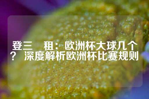 登三岀租：欧洲杯大球几个？ 深度解析欧洲杯比赛规则-第1张图片-皇冠信用盘出租