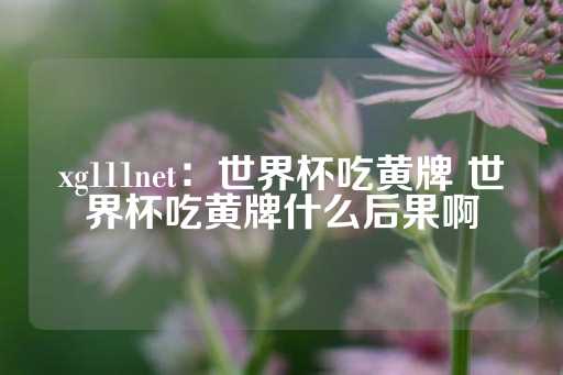 xg111net：世界杯吃黄牌 世界杯吃黄牌什么后果啊