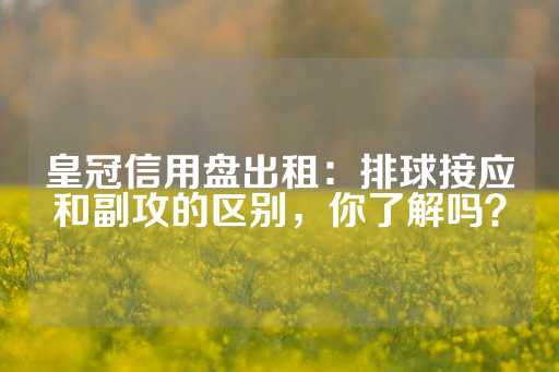 皇冠信用盘出租：排球接应和副攻的区别，你了解吗？